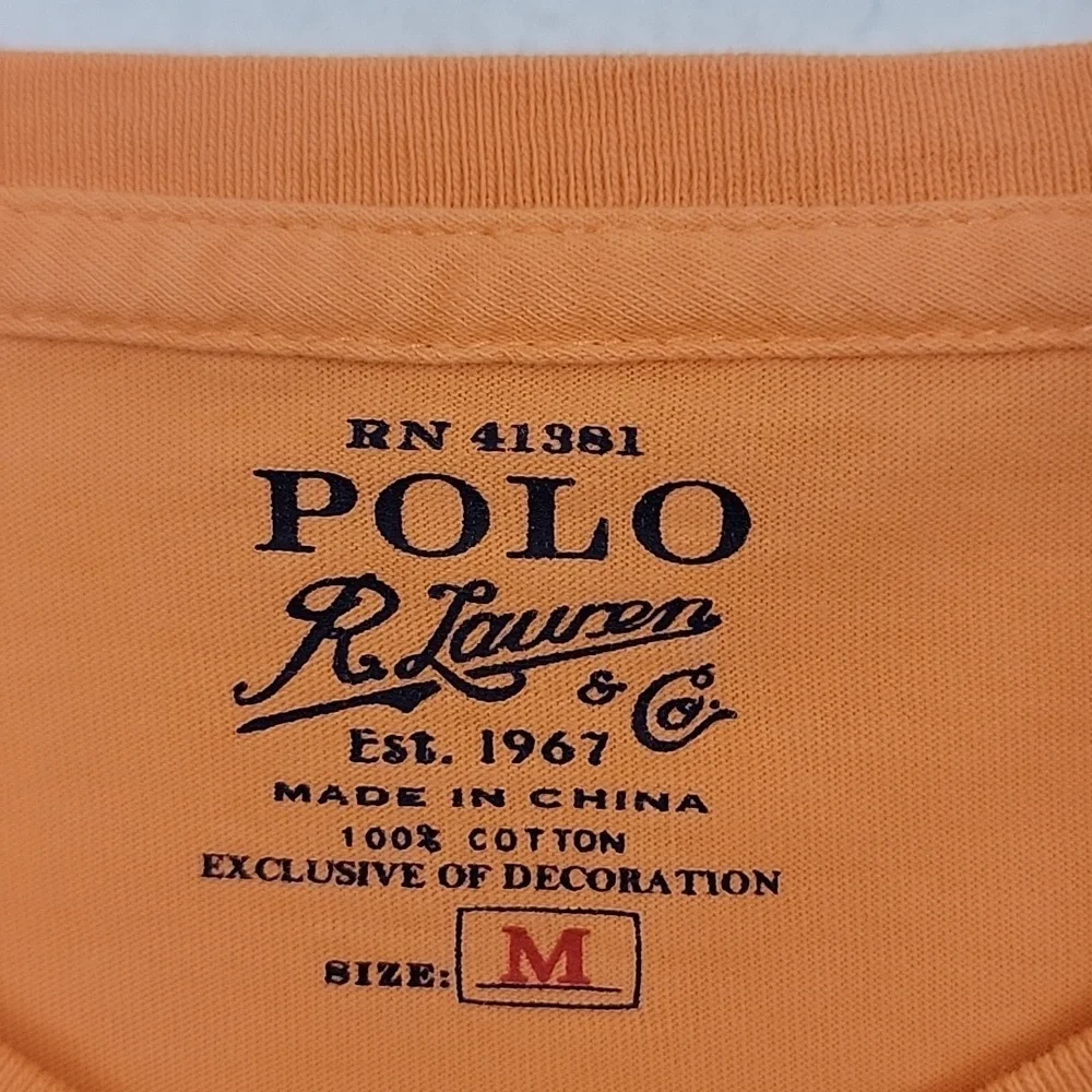 Ralph Lauren Polo Orange Short Sleeve Shirt Top M - Picture 4 of 12